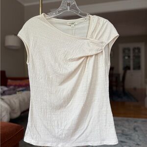 Max Studio Cream Women's Short Sleeve Top